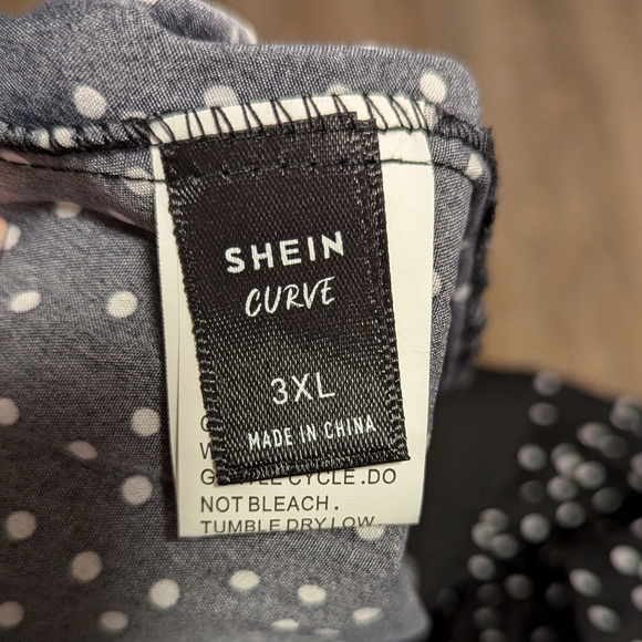 Shein Curve| Black And White Polka Dot Pleated Skirt - Picture 2 of 7